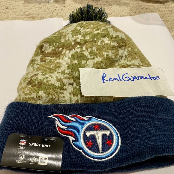 RARE 100% New Era 2015 Tennessee Titans Salute To Service Knit Hat NFL Sport Cap